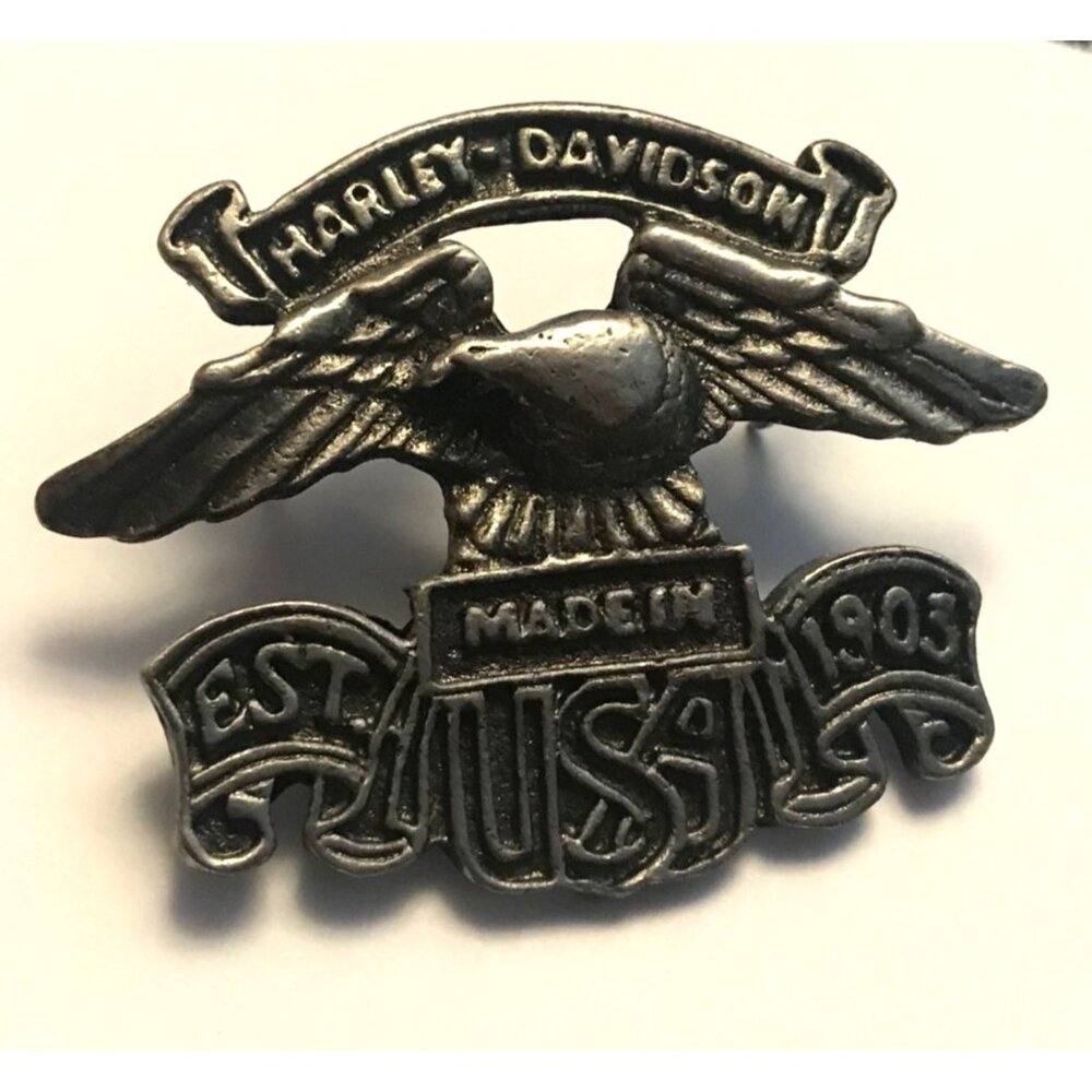 Harley Davidson Pin Badge Metal  Eagle 2 x 1.75" Made in USA